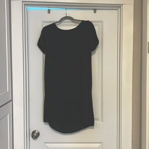 Quince washable silk forest green mini T-shirt dress